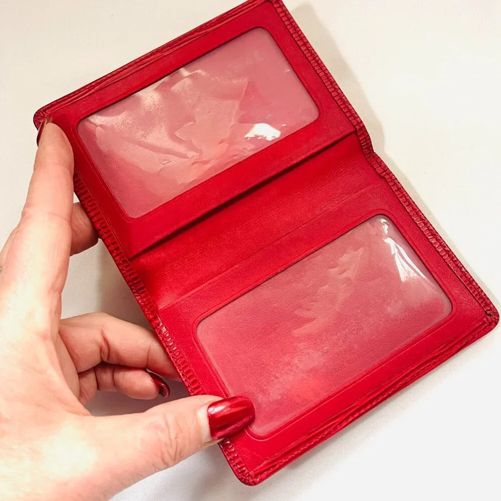 Louis Vuitton Epi Red Leather Pocket Organizer Business Card Credit Card wallet